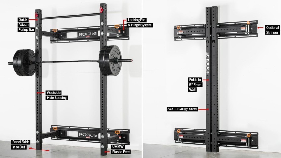 Rogue Rigs & Racks * | Rogue Fitness Rogue Rml-3W Fold Back Wall Mount Rack