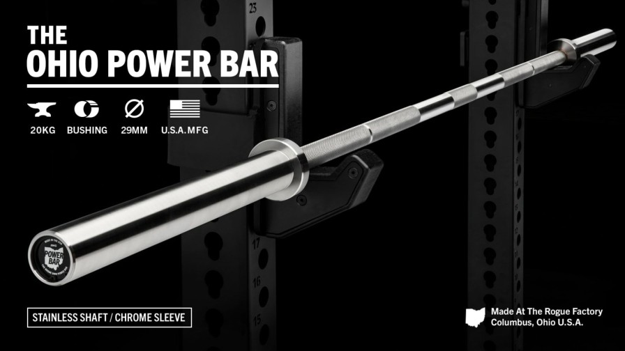 Weightlifting Bars & Plates * | Rogue Fitness Rogue 20Kg Ohio Power Bar Stainless Steel