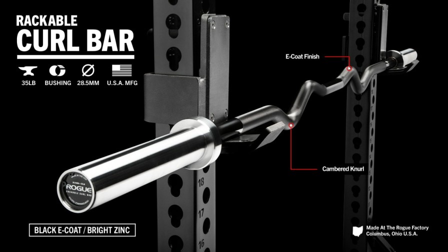 Weightlifting Bars & Plates * | Rogue Fitness Rogue Rackable Curl Bar